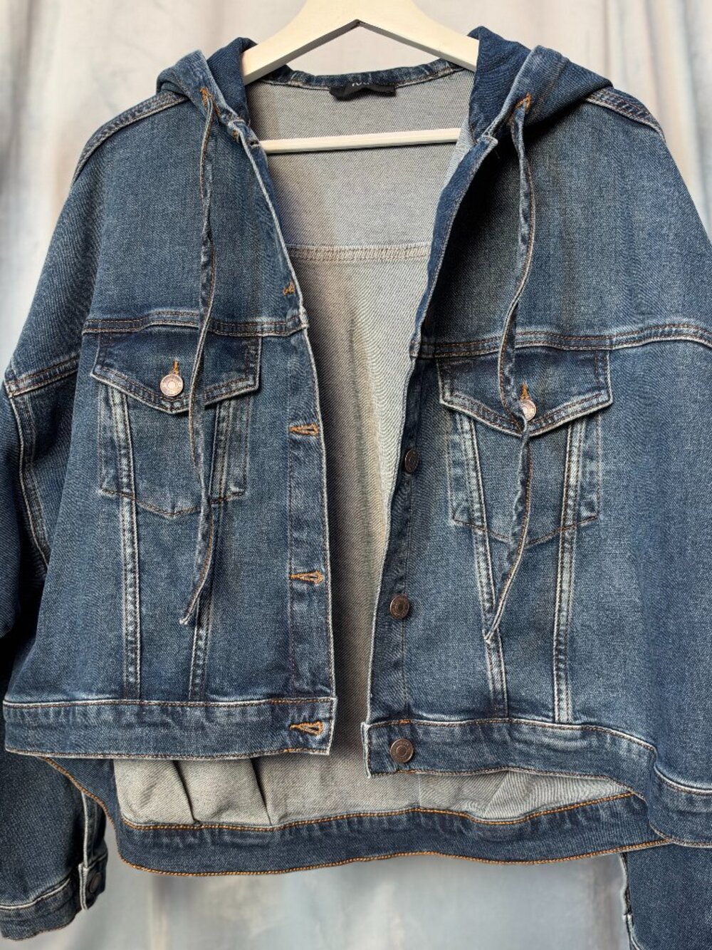Hooded Crop Denim Jacket